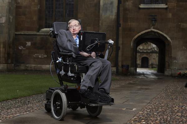 Stephen Hawking at Gonville & Caius College, Cambridge.
