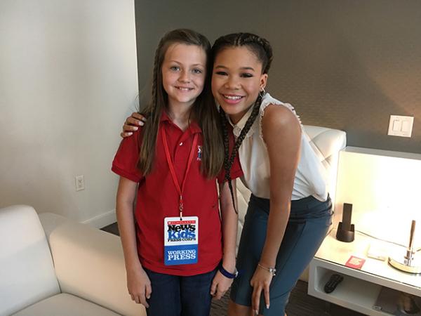 Kid Reporter with Storm Reid, star of A Wrinkle In Time.