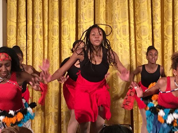 Girls performing a dance choreographed by Debbie Allen