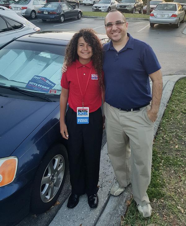 Bobby with a voter in Orlando, Florida.