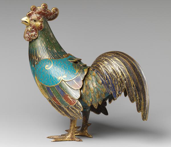   An 18th-century rooster incense burner (Photo courtesy of the Metropolitan Museum of Art)