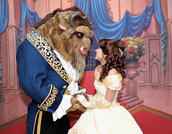 Beast and Belle attend the special screening of Disney's "Beauty and the Beast" to celebrate the 25th Anniversary Edition release on Blu-Ray and DVD on September 18, 2016 in New York City.