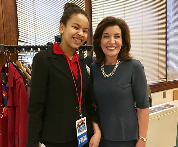 Adedayo with Kathy Hochul, Lieutenant Governor of the State of New York and Chair of the New York State Women’s Suffrage Commission