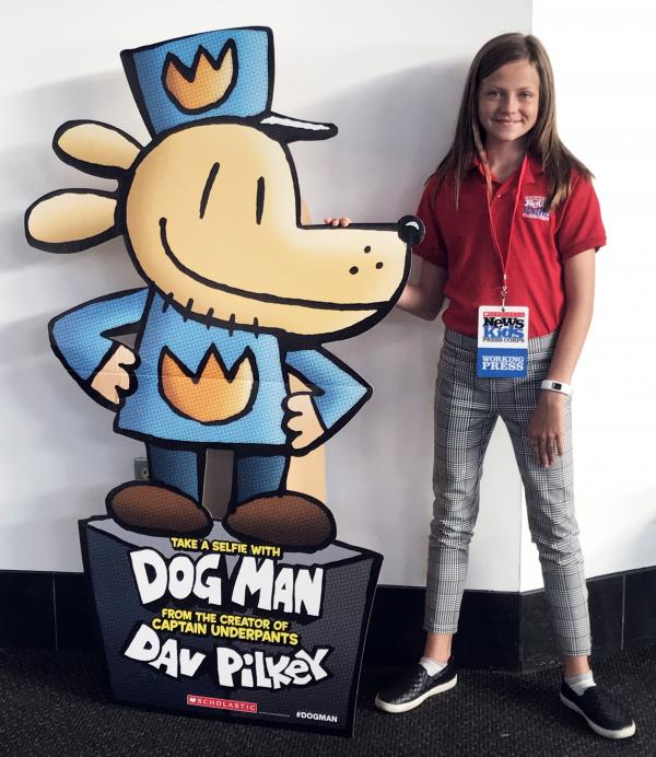 Annika attends Dav Pilkey’s “Howl with Laughter Tour” in Redondo Beach, California.