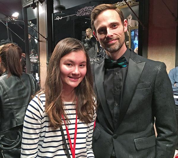 Charlotte with the author of the book, Ransom Riggs