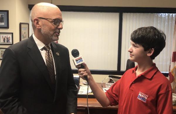 Ben talks with Florida Congressman Ted Deutch in his Boca Raton office.