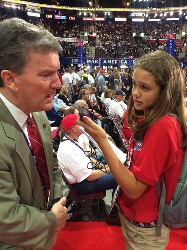 Lilian interviews Brad Courtney, the State Republican Party Chairman in Wisconsin, at the Q. 