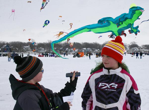 Brandon interviewing Alivia Paine, 10, Clear Lake, IA