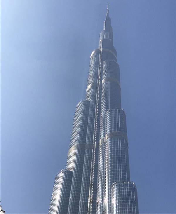 The Burj Khalifa in the United Arab Emirates is almost twice as tall as the Empire State Building in New York City. 