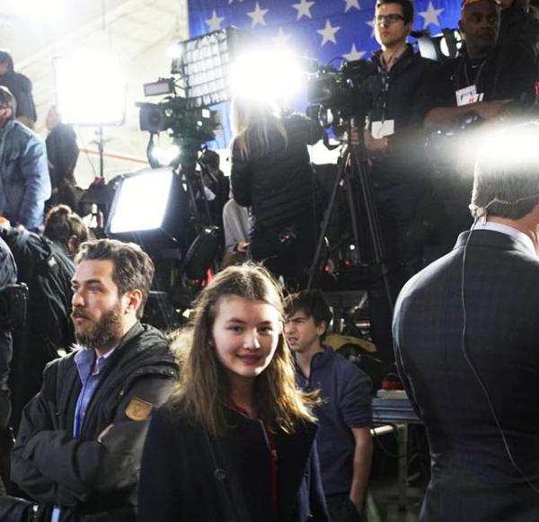 Charlotte with members of the press