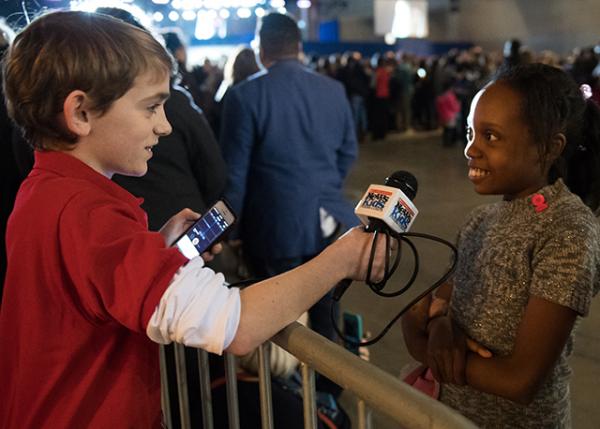 Lauren Catlett, 10, from Lynwood, Illinois, stood in a long line with her mother early on Saturday morning to get tickets to attend President Obama's farewell address.
