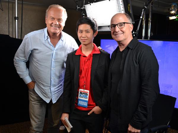 Jeremy with Storks actor Kelsey Grammar, who plays Hunter, and producer Brad Lewis 