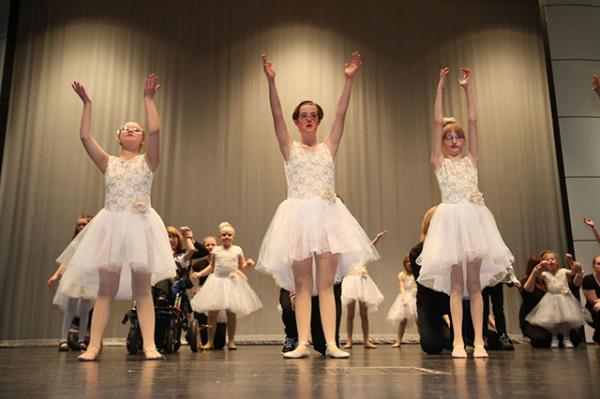 Three Dance Unlimited performers during their Christmas Recital.