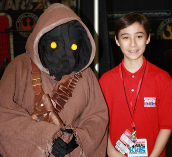 Daniel and an Ewok from Disney's Star Wars