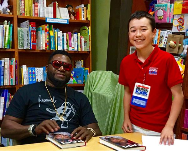 Max and David Ortiz at Wellesley Books in Massachusetts, May 18, 2017
