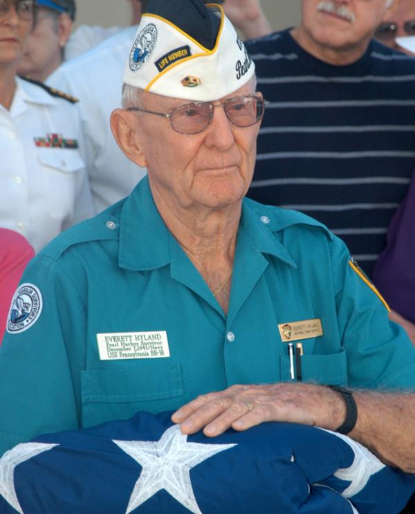 Survivor Everett Hyland is honored at a ceremony. Photo courtesy of the National Park Service