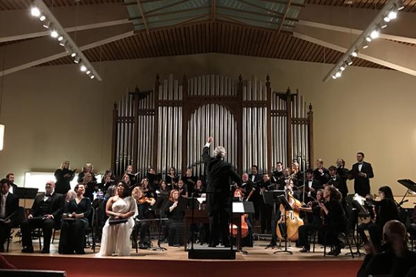 Members of the Portland Chamber Orchestra perform during the holiday season. 