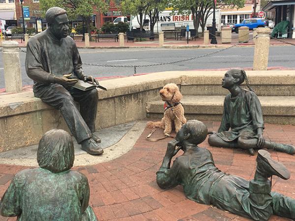 Molly visiting the Kunta Kinte-Alex Haley Memorial at Annapolis