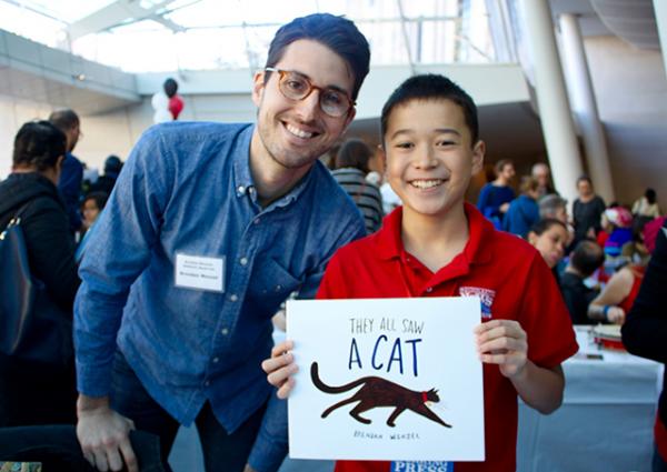 Max with author and illustrator Brendan Wenzel