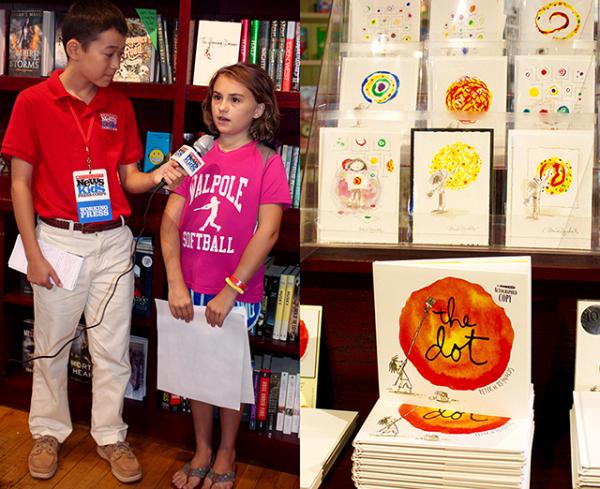 Max interviews Emily Perron at The Blue Bunny Bookstore in Dedham, MA and Original Art by Peter H. Reynolds at The Blue Bunny Bookstore in Dedham, MA Max interviews Emily Perron at The Blue Bunny Bookstore in Dedham, MA and Original Art by Peter H. Reynolds at The Blue Bunny Bookstore in Dedham, MA