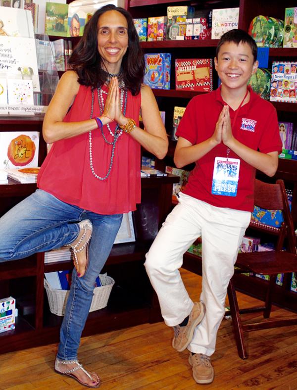 Susan Verde and Max strike a yoga pose