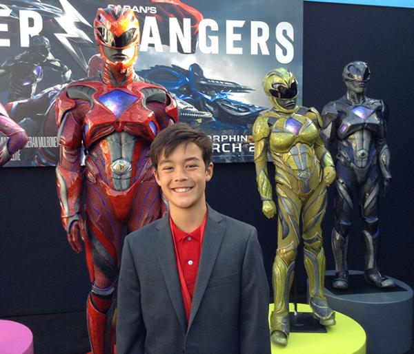Scholastic News Kids Press Corps Reporter Ben Jorgensen at the premiere of Saban’s Power Rangers.