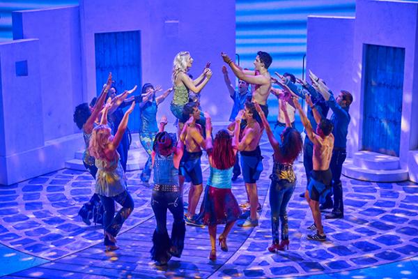 A Royal Caribbean performance of Mamma Mia! (Photo authorized for use by the International Manager, the London Mamma Mia!, Mark Wittemore)