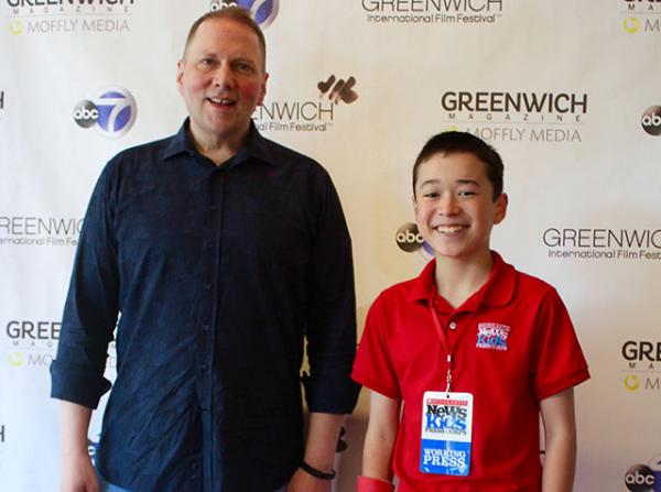 Max with Dav Pilkey at the Greenwich International Film Festival in Connecticut