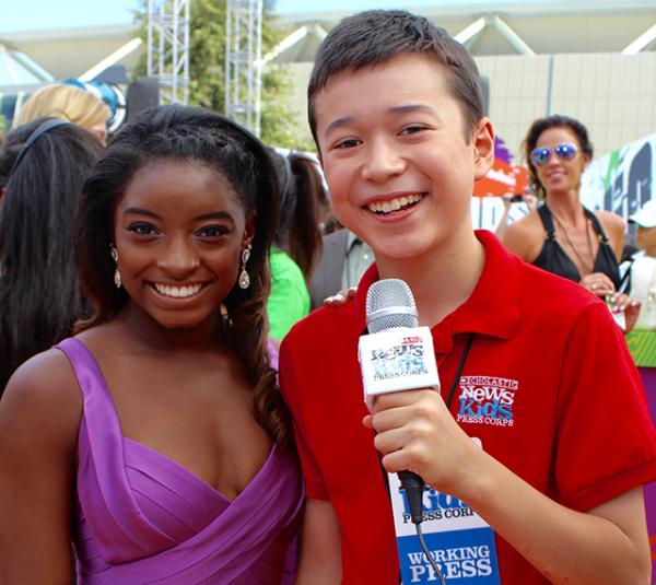 Max and Olympic gymnast Simone Biles, who won Best Female Athlete