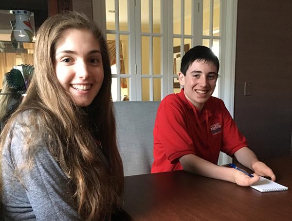 Ethan with student volunteer Amalia Tobias Ethan with student volunteer Amalia Tobias
