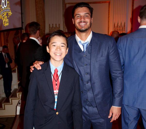 Max and Nolan Arenado, 3B for the Colorado Rockies, who won a Platinum Award at the Gold Glove Awards