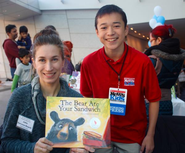 Max and Julia Sarcone-Roach at the Brooklyn Children's Book Fair