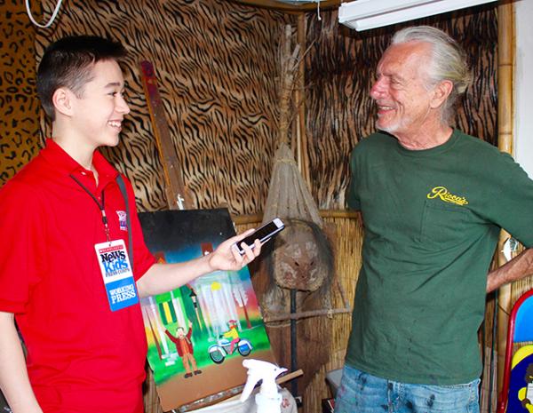 Max interviewing New Orleans folk artist Dr. Bob Max interviewing New Orleans folk artist Dr. Bob