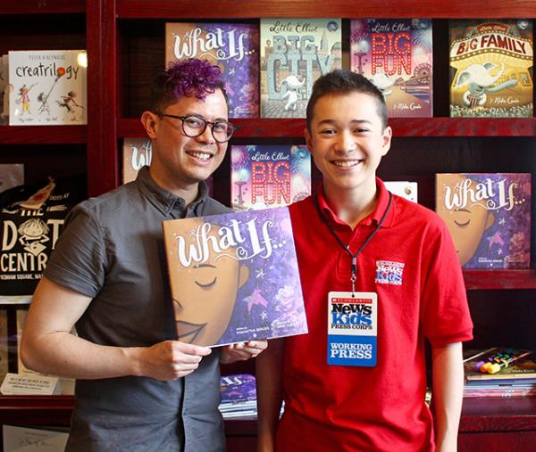 Maxwell with Mike Curato at Blue Bunny Books in Dedham, Massachusetts