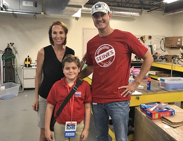 Truman at the Georgetown Municipal Airport with volunteers René Banglesdorf and Derick Zwerneman