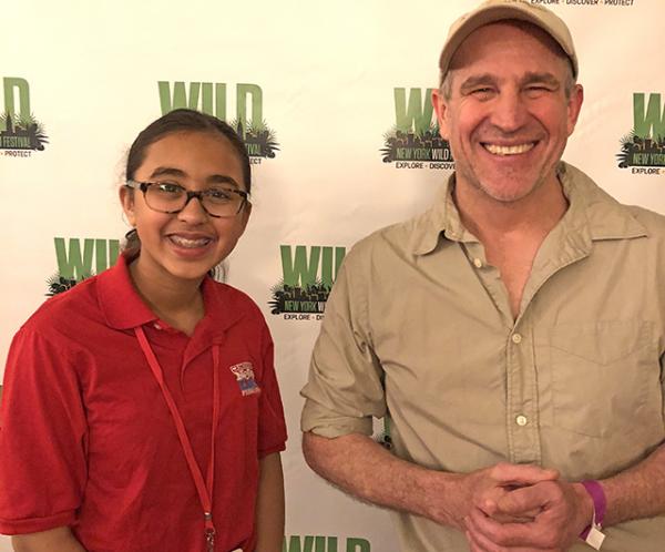 Sunaya with Jane Goodall Institute videographer Bill Wallauer 