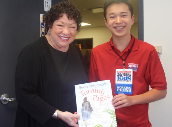 Max and Justice Sotomayor with her new book