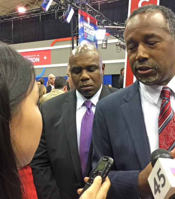 Bridget interviewing Republican candidate Ben Carson