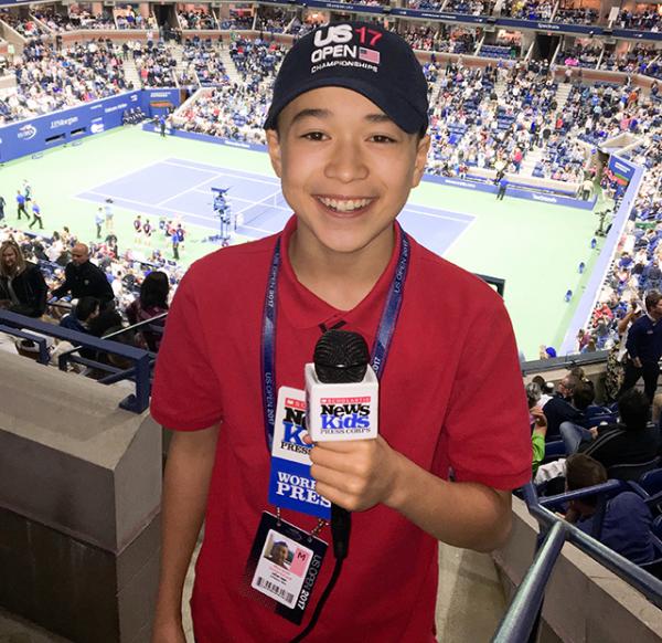 Max reporting from the U.S. Open at Arthur Ashe Stadium in New York City
