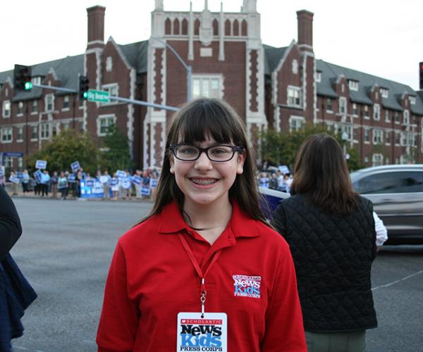Esther outside of Washington University Esther outside of Washington University
