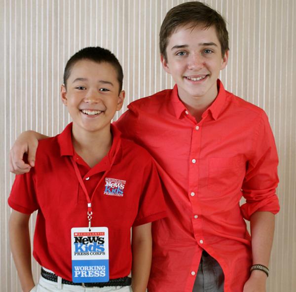 Max with Michael Campion, who plays Jackson Fuller from Fuller House