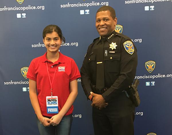 Police Chief William Scott with Manat Kaur.