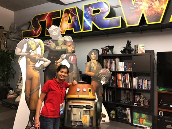 Manat in the Star Wars gallery at Lucasfilm in San Francisco, California