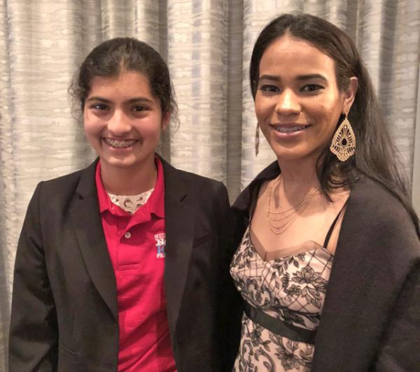 Manat Kaur with Camilla Barbossa, recipient of Going the Distance Award.