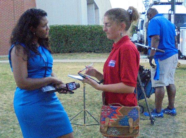 Abigael interviewing Jasmine Spencer