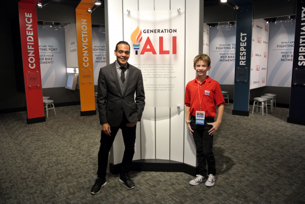 Leo with Donald Lassere, president and chief executive officer the Muhammad Ali Center in Louisville, Kentucky