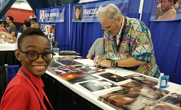 Owen with actor M.C. Gainey, who plays Papa Poutine in “Riverdale,” a TV series based on the Archie comic book series