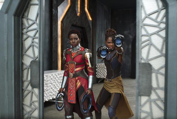  Nakia, played by Lupita Nyong’o (left), and Shuri (Letitia Wright)