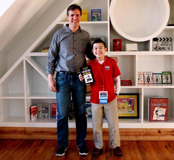 Max with Jeff Kinney at An Unlikely Story