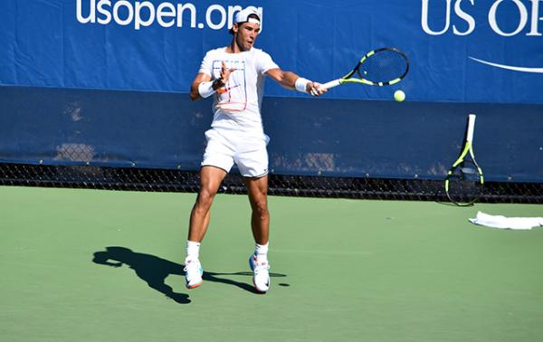Rafael Nadel on the court of the US Open Rafael Nadel on the court of the US Open